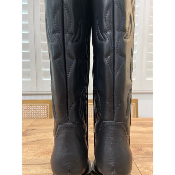 Steve Madden Kinzie Stiletto Western Tall Dress Boot Black Leather Size 7.5 NIB - Picture 11 of 16